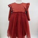 Mila & Rose Pumpkin Spice Shimmer 3/4 Sleeve Tutu Dress