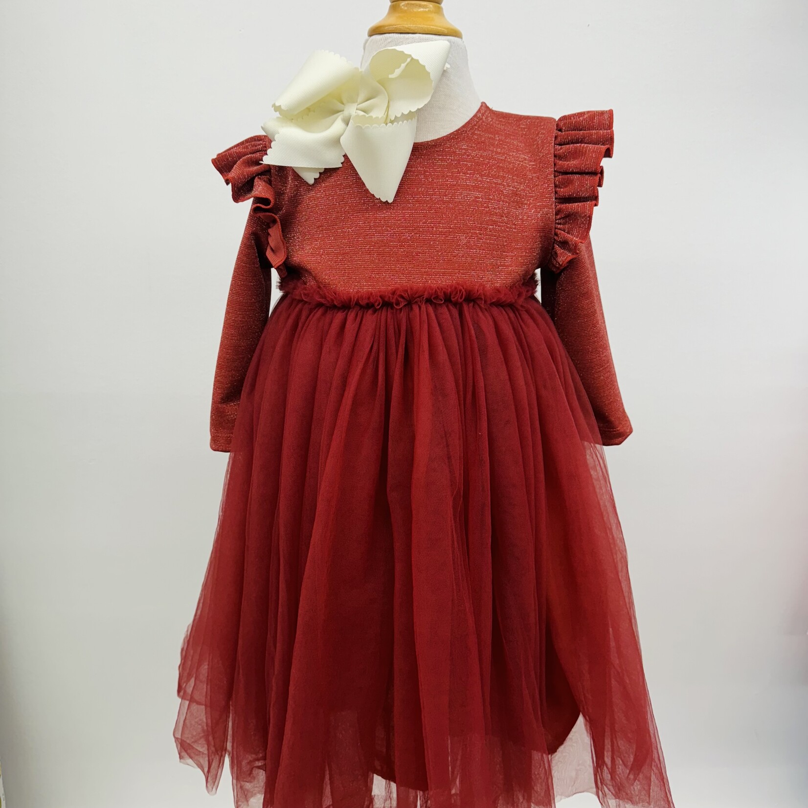 Mila & Rose Pumpkin Spice Shimmer 3/4 Sleeve Tutu Dress