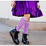 Little Stocking Co. Vertical Striped Lace Top Knee High Socks- Wisteria Purple