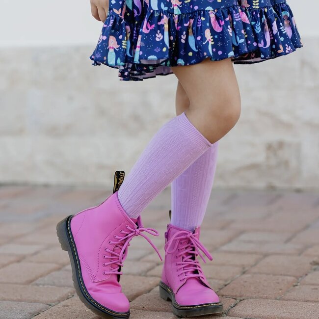 Little Stocking Co. Wisteria Cable Knit Knee High Socks