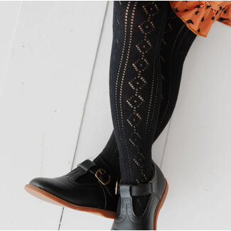 Little Stocking Co. Black Fancy Knit Tights