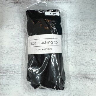 Little Stocking Co. Black Cable Knit Tights