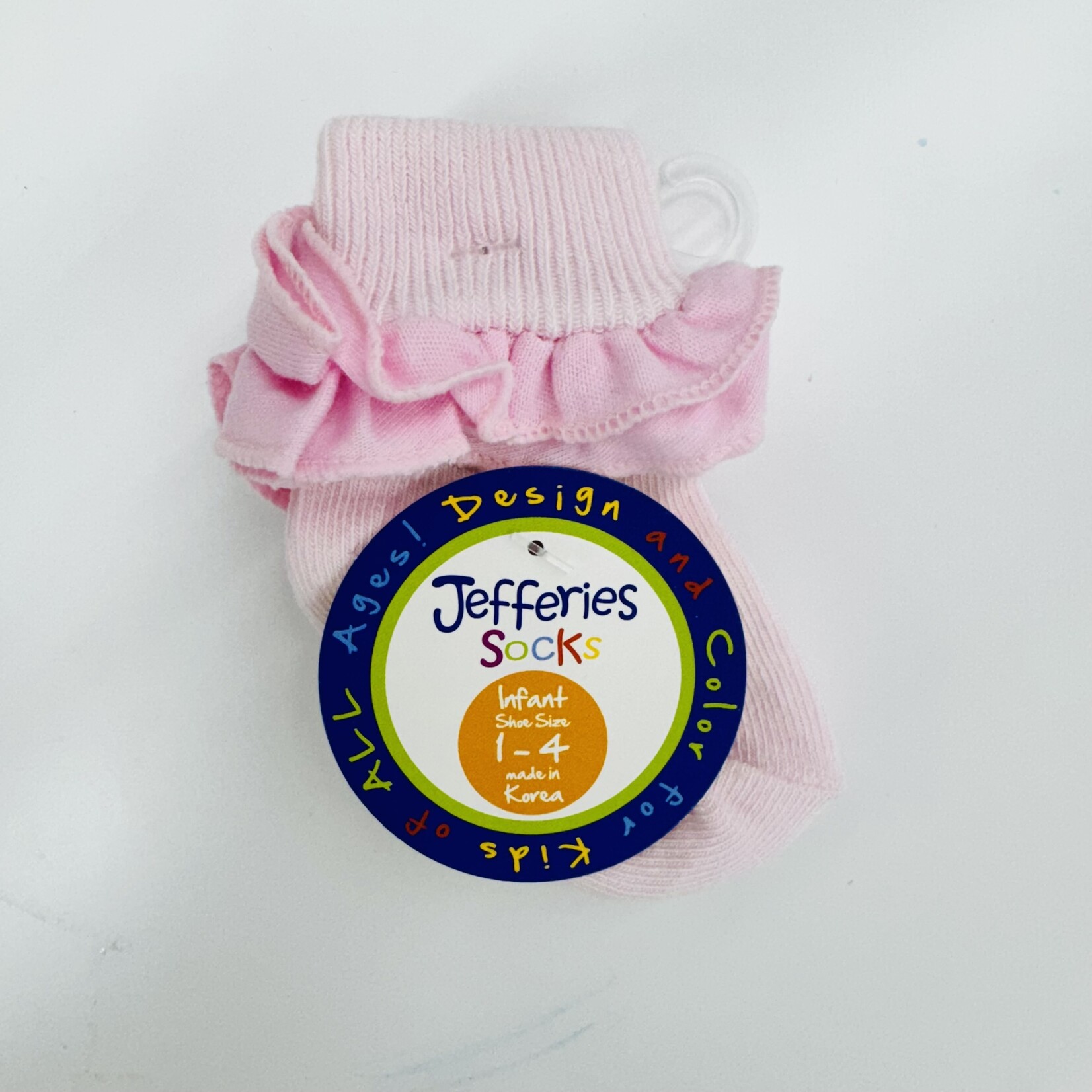 Jefferies Socks Ruffle Lace Turn Cuff Socks  (pastel pink)