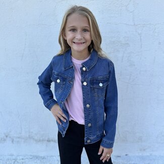 Stretch Denim Jacket in Medium Wash