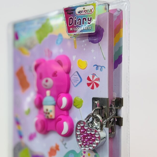 Hot Focus Gummy Bear Diary with Lock & Keys