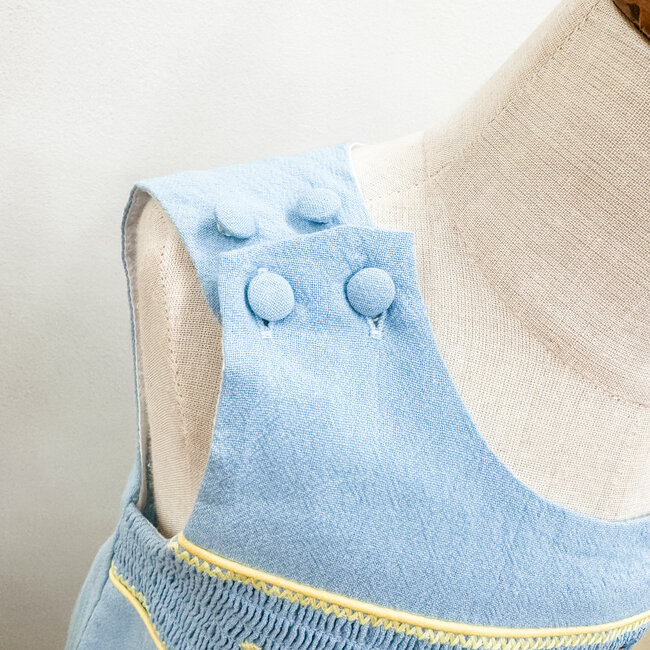 Light Blue Nativity Smocked Overalls