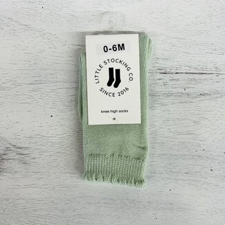 Little Stocking Co. Mint Scalloped Knee High Socks