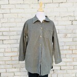 Hayden Girls Textured Velvet Yarn Button Up Shacket - Olive