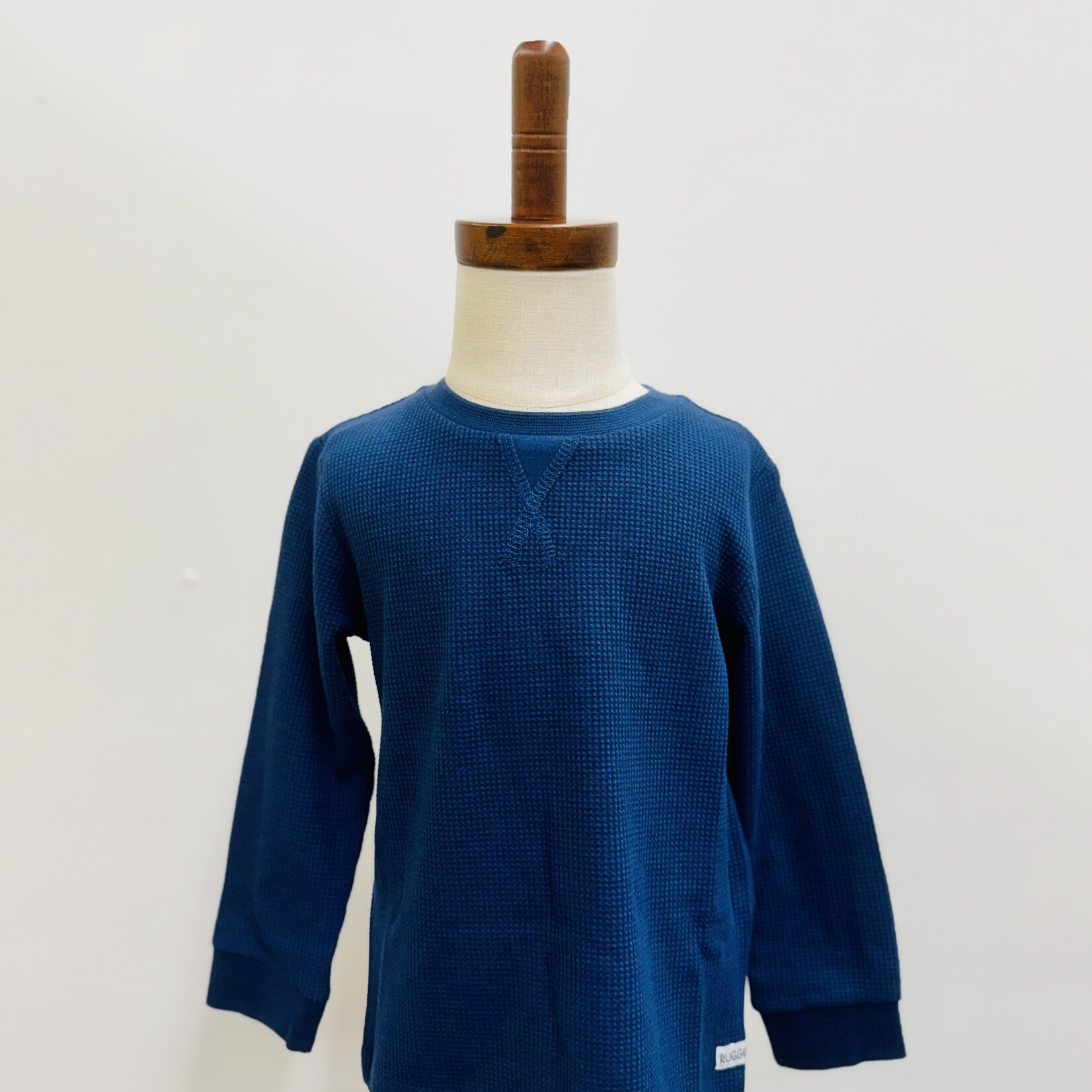 RuggedButts LS Waffle Knit Shirt - Navy Blue