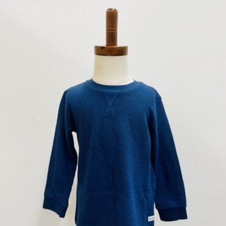 RuggedButts LS Waffle Knit Shirt - Navy Blue