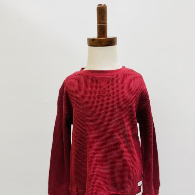 RuggedButts LS Waffle Knit Shirt - Dark Cherry