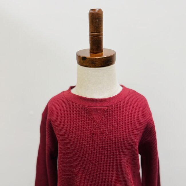RuggedButts LS Waffle Knit Shirt - Dark Cherry