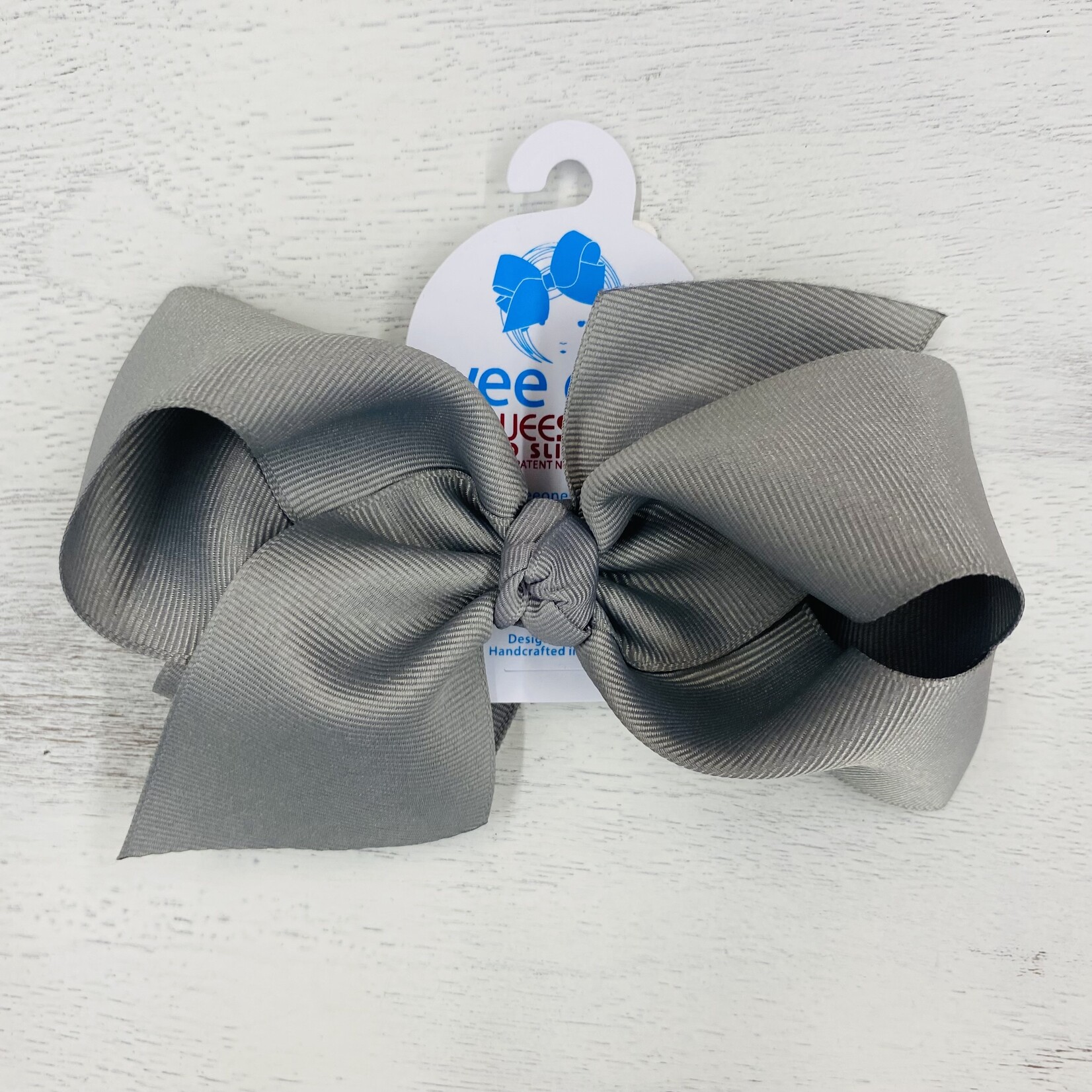 Wee Ones King Grosgrain Knot Bow - Gray