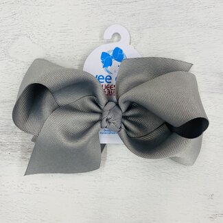 Wee Ones King Grosgrain Knot Bow - Gray