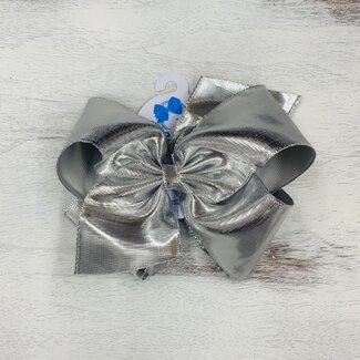 Wee Ones King Metallic Bow - Silver