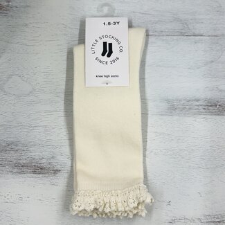 Little Stocking Co. Ivory Lace Top Knee High Socks Little Stocking Co. Ivory Lace Top Knee High Socks