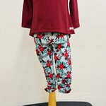 Ruffle Butts Ruched Bow Leggings Season's Greetings