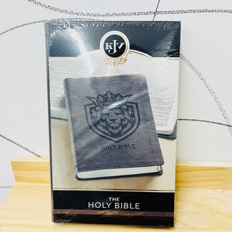 Christian Art Gifts KJV Bible Deluxe Gift Faux Leather, Gray