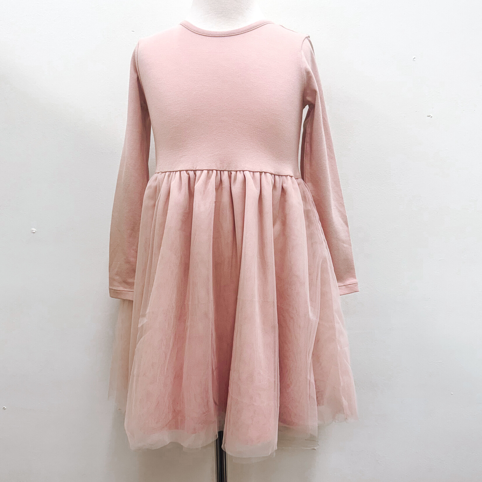 Ruffle Butts Soft Mauve L/S Tulle Twirl Dress