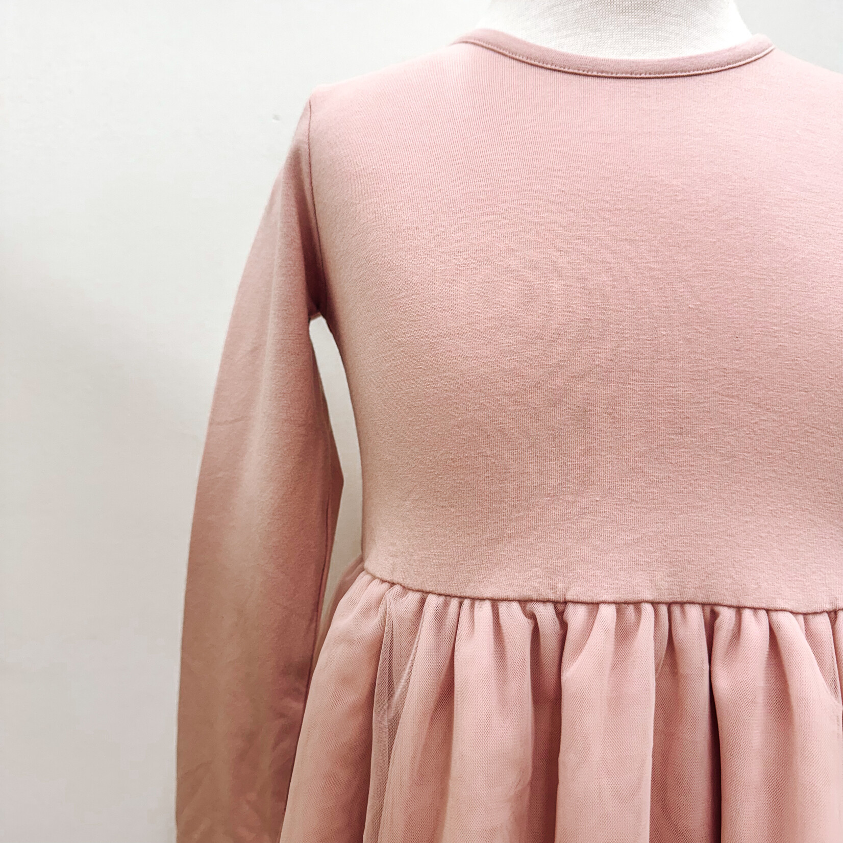 Ruffle Butts Soft Mauve L/S Tulle Twirl Dress