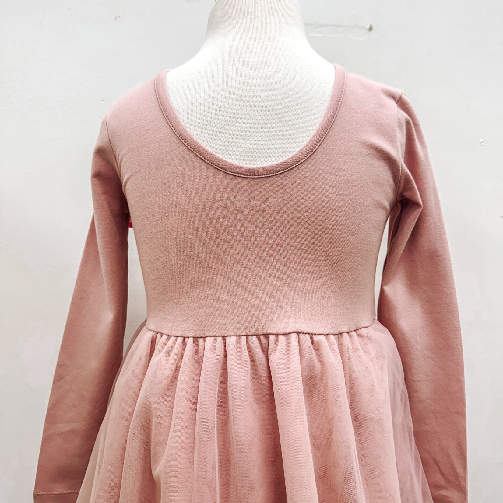Ruffle Butts Soft Mauve L/S Tulle Twirl Dress