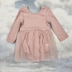 Ruffle Butts Soft Mauve L/S Tulle Skirted Romper