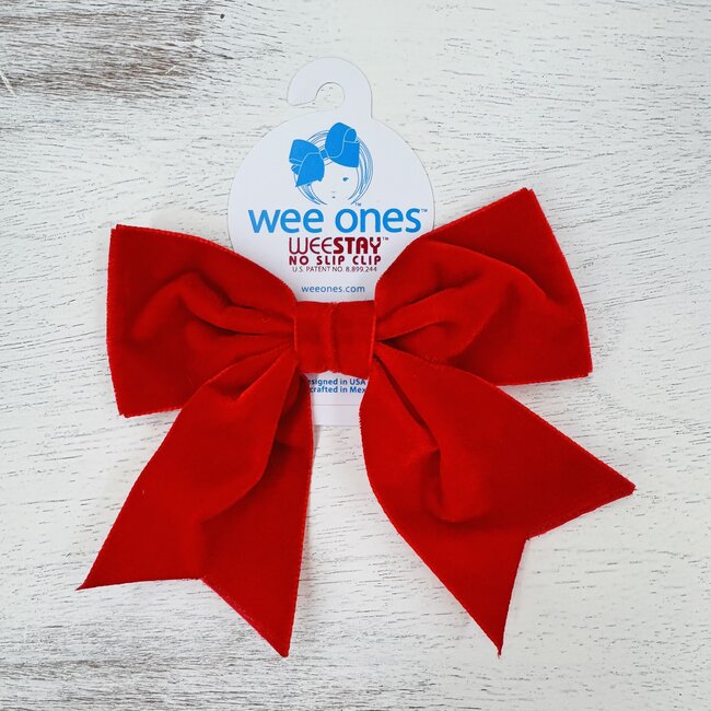 Wee Ones Small King Velvet Bowtie Fancy Tails Red