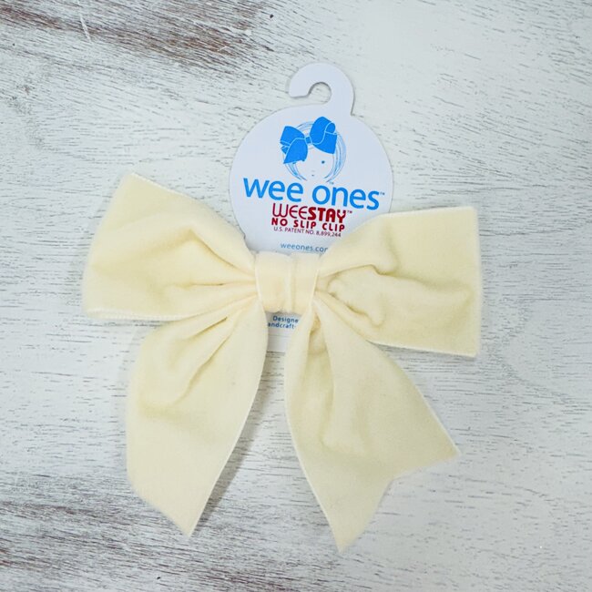 Wee Ones Small King Velvet Bowtie Fancy Tails Ivory