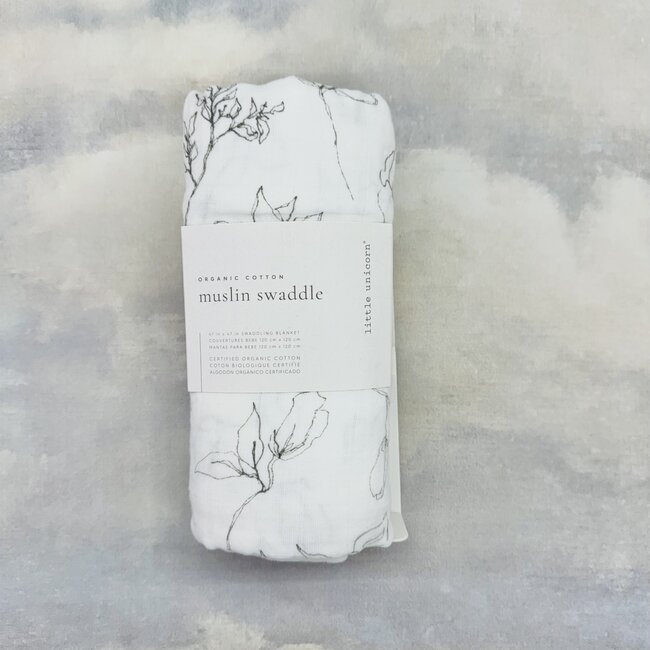 Little Unicorn Organic Cotton Muslin Swaddle Blanket - Pencil Floral