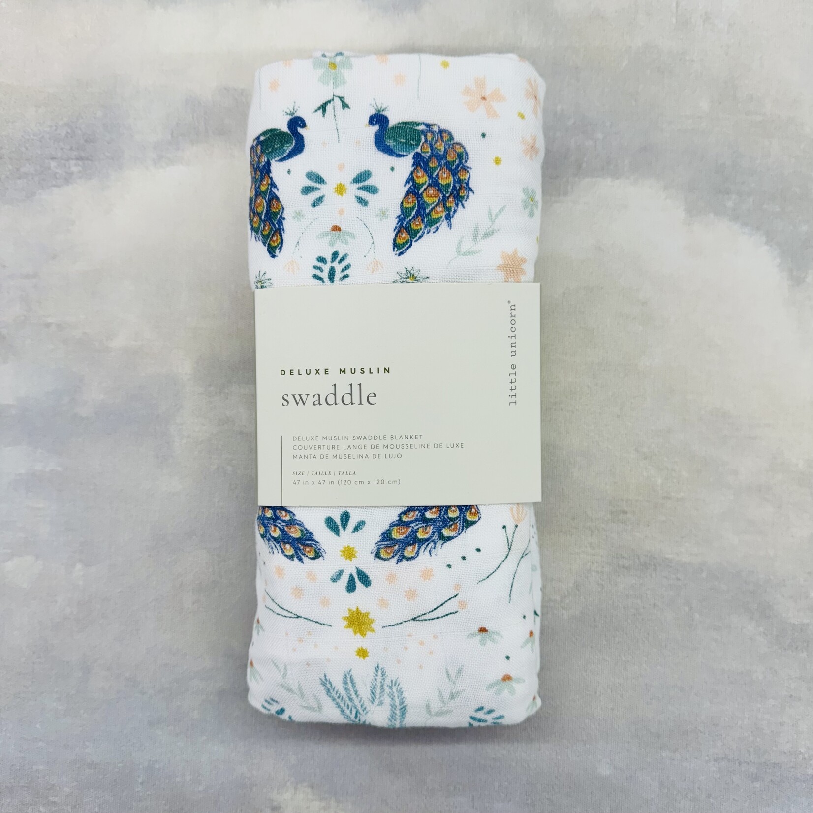 Little Unicorn Deluxe Muslin Swaddle Blanket - Peacock