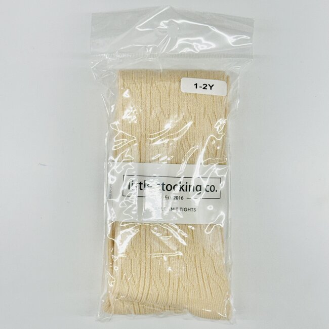 Little Stocking Co. Vanilla Cable Knit Tights