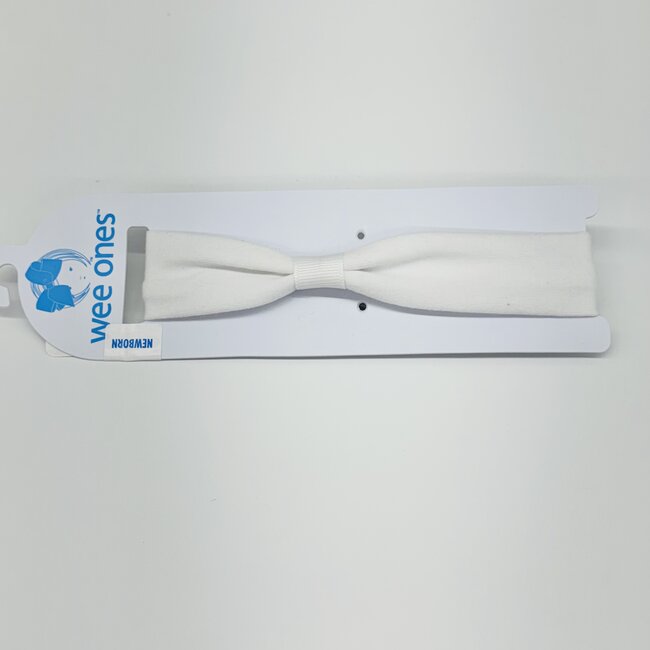 Wee Ones Add-A-Bow Cotton Jersey Hair Wrap White / Newborn (0-6M)