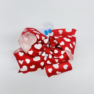 Wee Ones King Valentine Heart Print Bow