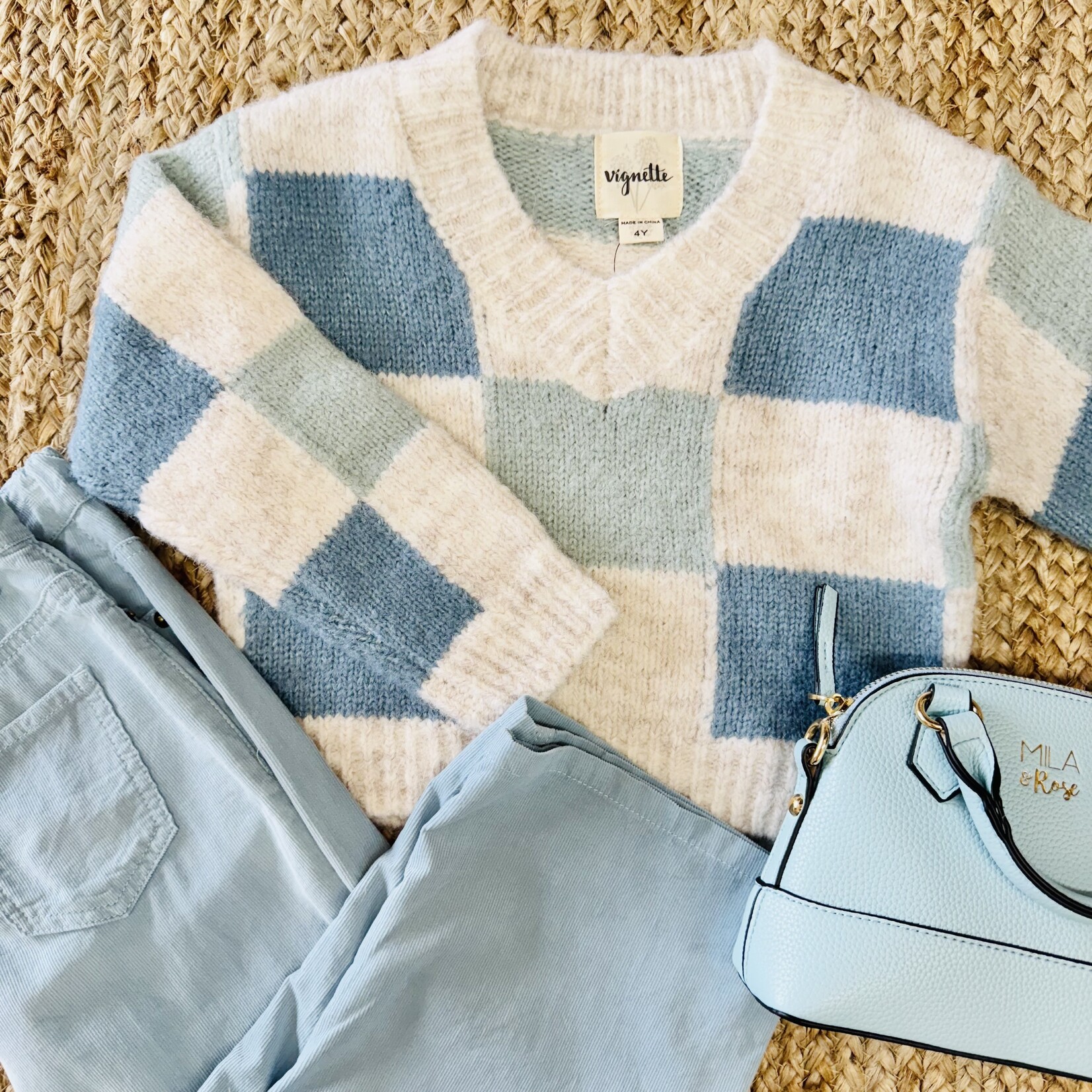 Vignette Jackie Sweater - Blue Checker