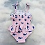 Ruffle Butts Peplum Smocked Bodice One Piece - Pink Whale Friends