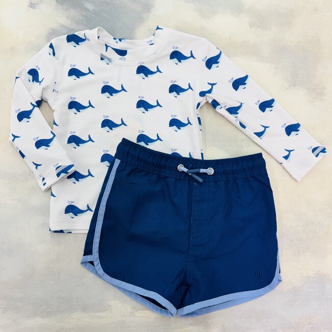 RuggedButts Dolphin Hem Swim Trunks - Navy