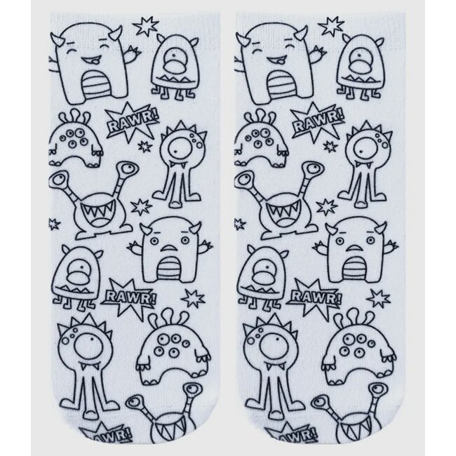 Ankle Socks - DIY Coloring Kit- Monster Mania