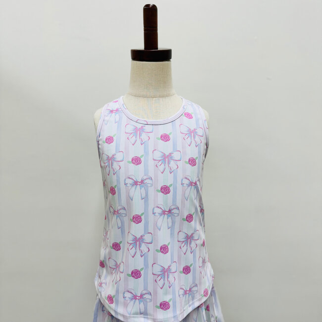 Azarhia Racer Back Tank Water Color Bows