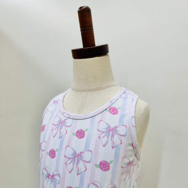 Azarhia Racer Back Tank Water Color Bows