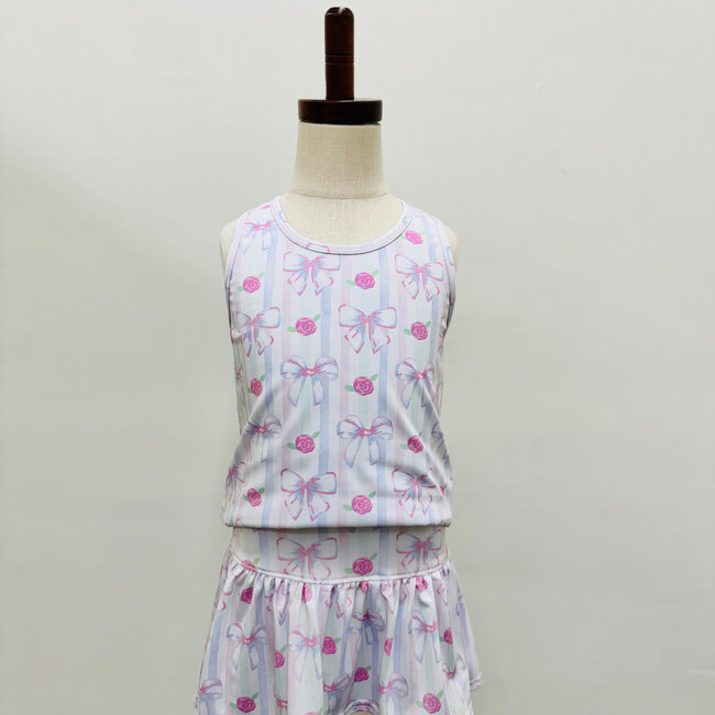 Azarhia Racer Back Tank Water Color Bows