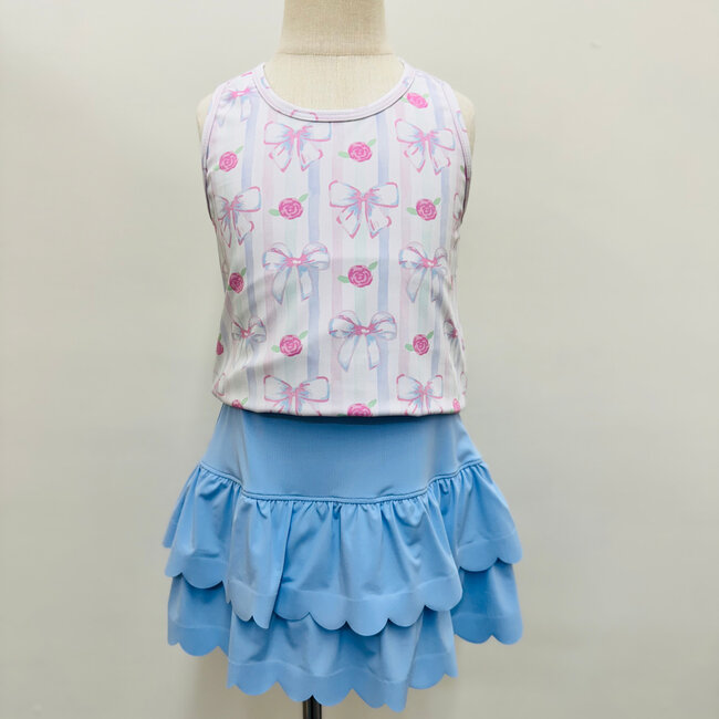 Azarhia Racer Back Tank Water Color Bows