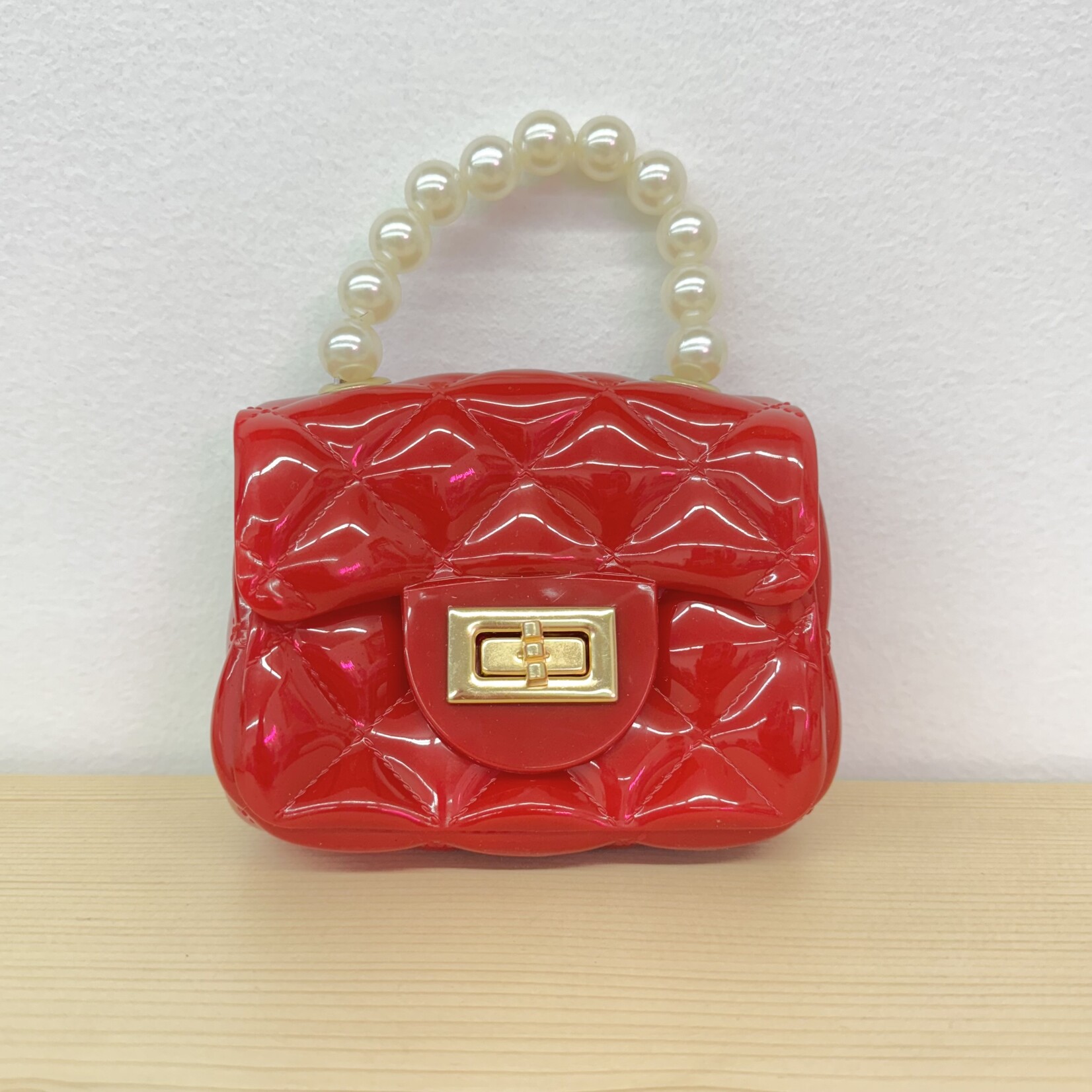 Jelly Purse with Gold Chain - Red