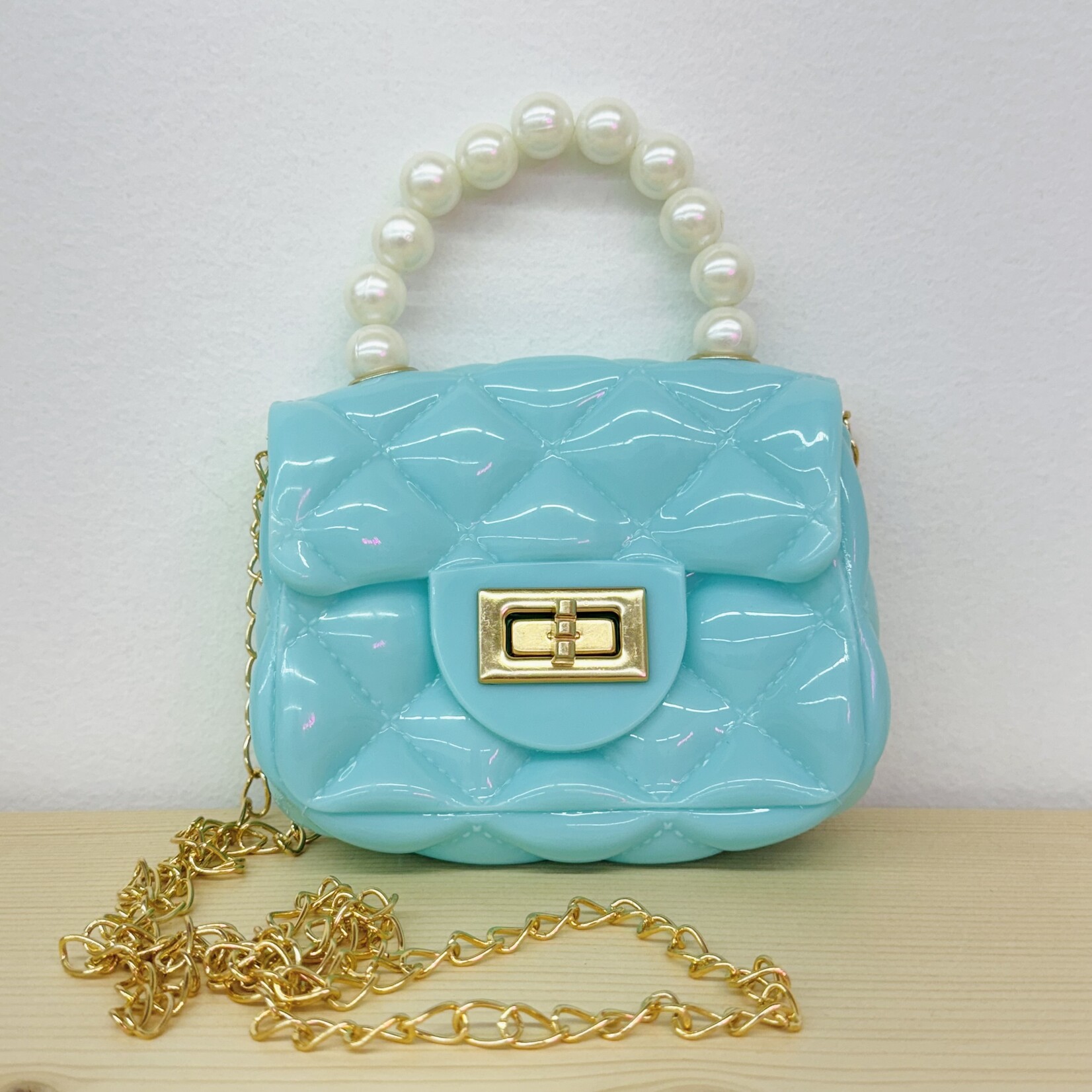 Jelly Purse with Gold Chain - Red