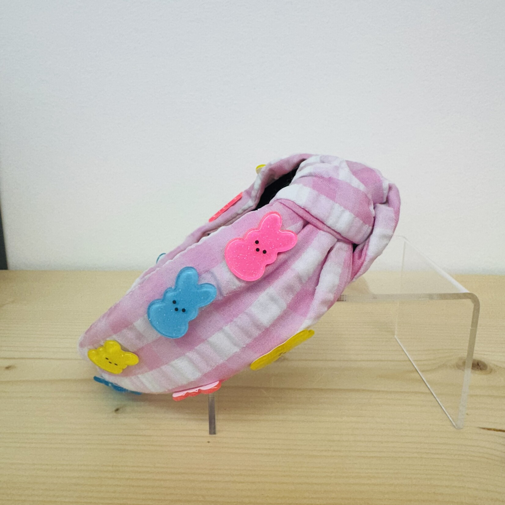 Peeps Bunny Headband - Pink Gingham