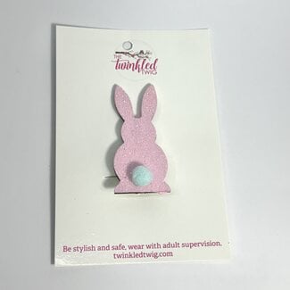 Light Pink Glitter Bunny Alligator Hair Clip