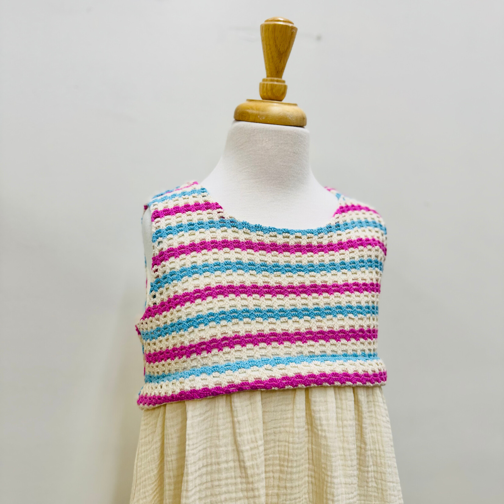 Hayden Girls Textured Knit Tank With Botanical Skirt Mix Media Dress