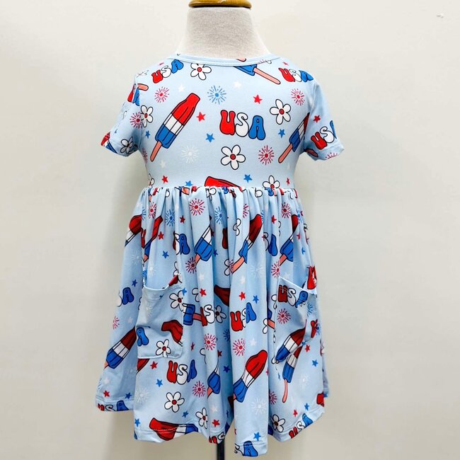 Mila & Rose Proudly Patriotic S/S Twirl Bodysuit