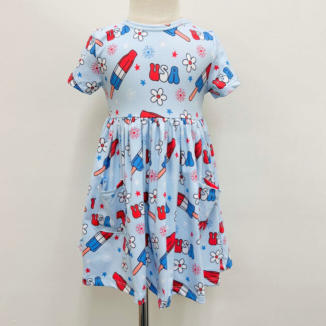 Mila & Rose Proudly Patriotic S/S Pocket Twirl Dress