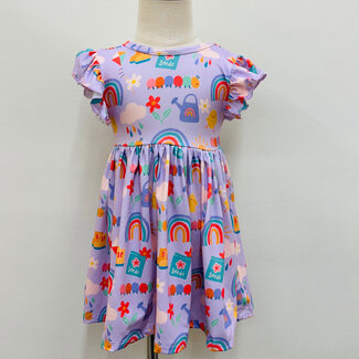 Mila & Rose Rainy Day Flutter Sleeve Twirl Dress