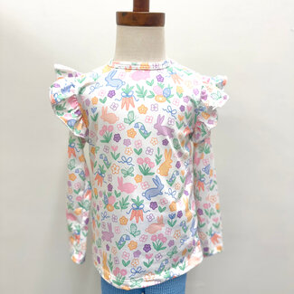 Mila & Rose Hoppy Easter Ruffle Tee | 4T